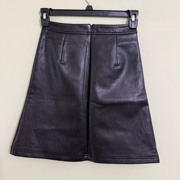 NWT Ginasy faux leather mini skirt wrap , high waisted, A line - Picture 8 of 12